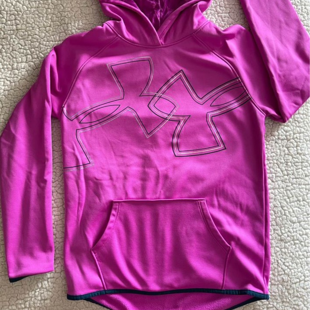 Under Armour Girls Orchid Pink Hoodie Sz YLG